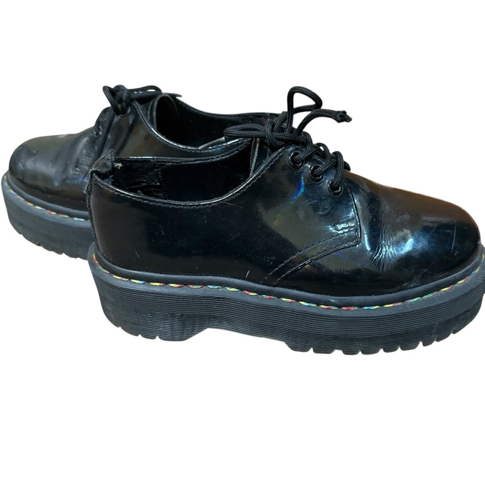 Dr Martens 1461 Quad Rainbow Pride Derby Black Platform Shoes US Women 6 Y2K